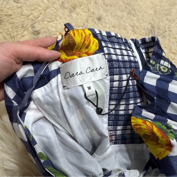 Cara Cara Gingham Floral Blue Check Dress - Picture 7 of 10